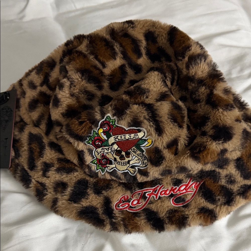 Ed Hardy Hat with Leopard and Tattoo Design